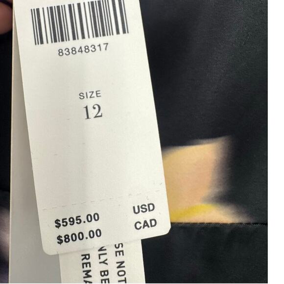 ML Monique Lhuillier Sleeveless Floral Maxi Dress Square-Neck Black Size 12 NWT - Picture 10 of 14